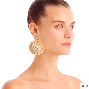 J Crew Sparkle Rafia Statement Earrings